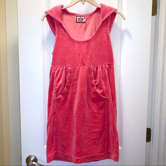 Juicy Couture Dresses & Skirts - Juicy Couture Velour Hooded Sleeveless Dress